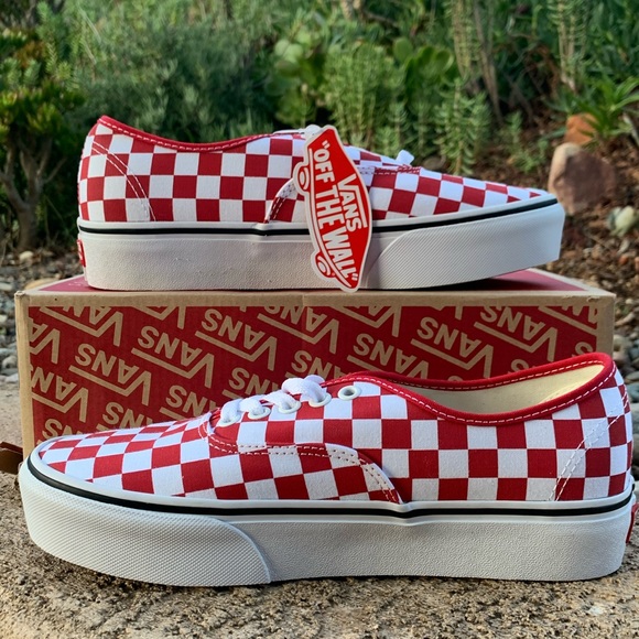 vans authentic platform red